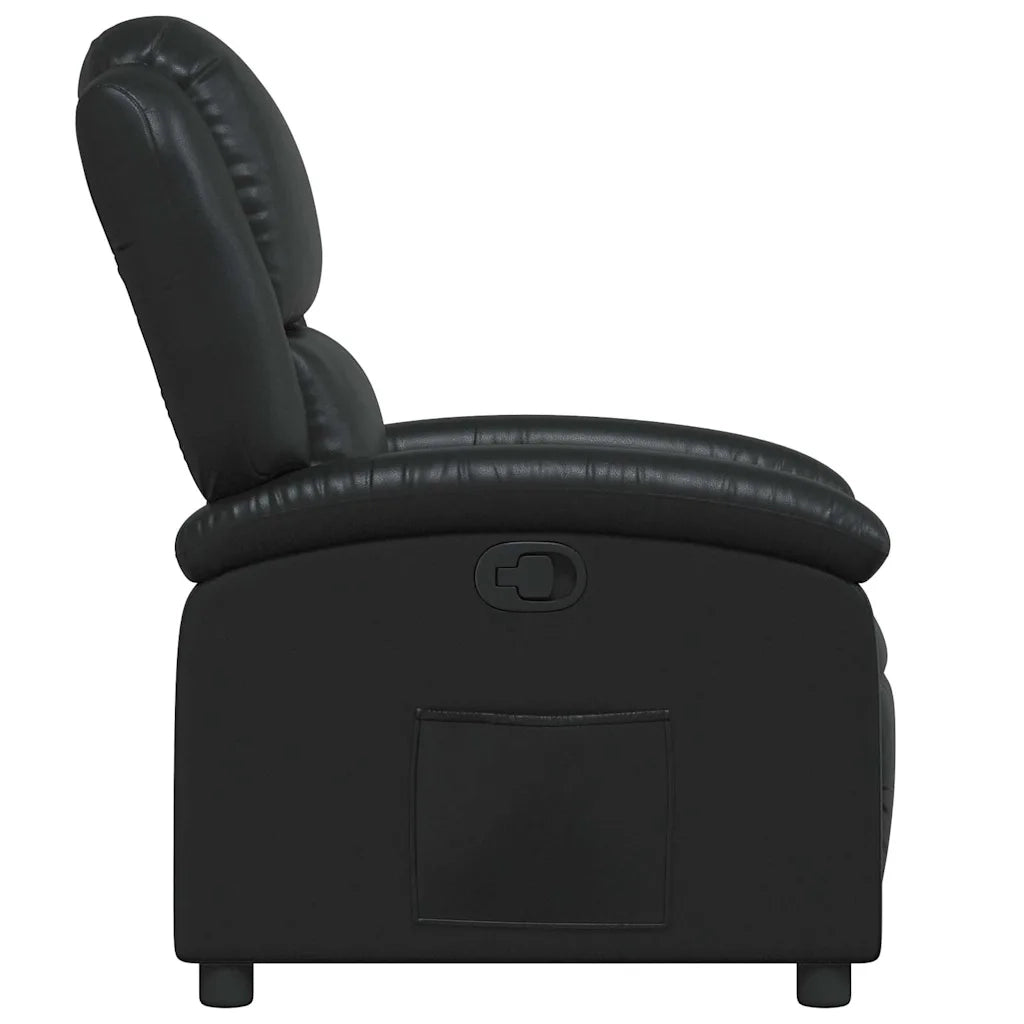 Divano Sedia-Poltrona reclinabile nera in similpelle 939200