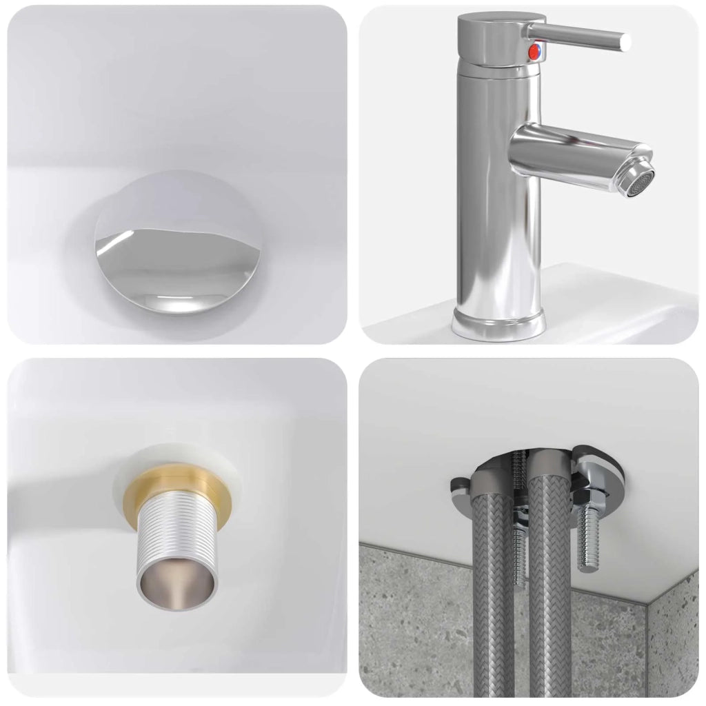 Set di mobili per il bagno 3 pz Grigio Cemento 3406076