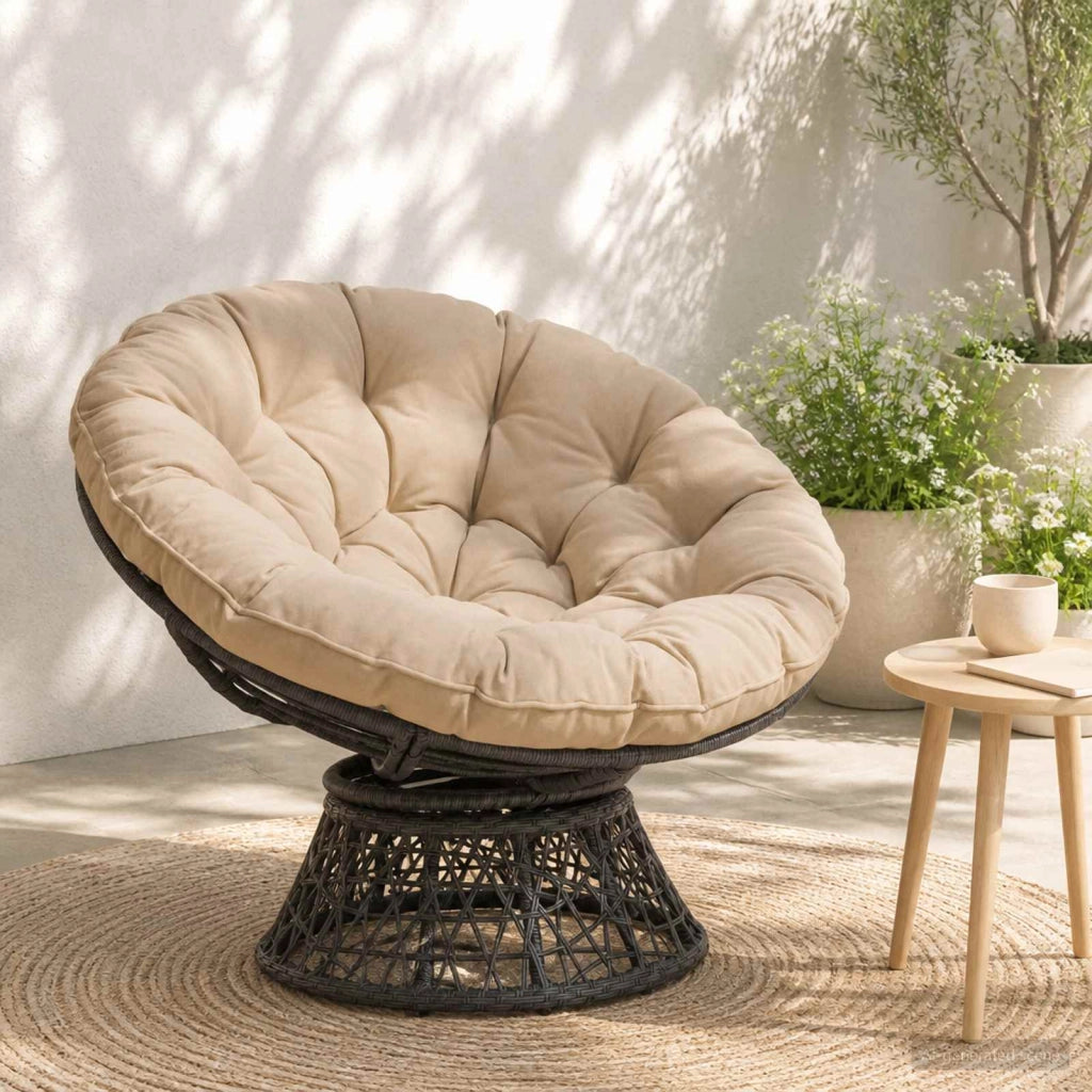 Cuscino per Sedia Papasan VIANEN 100% Poliestere Crema 953961