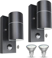 Lampada LED esterna moderna con sensore di movimento e sensori di crepuscolo - IP44 impermeabile e risparmio energetico