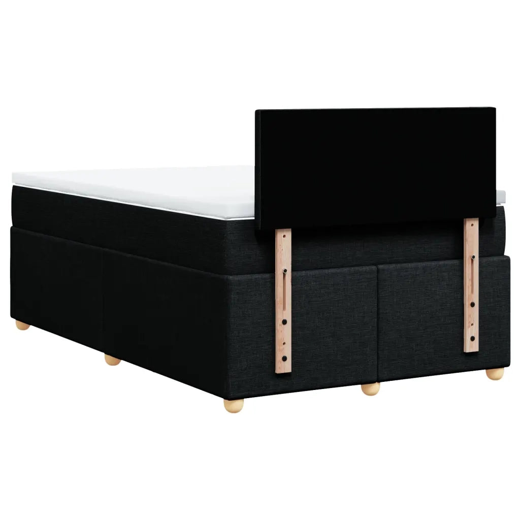 Giroletto a Molle con Materasso Nero 120x190 cm in Tessuto