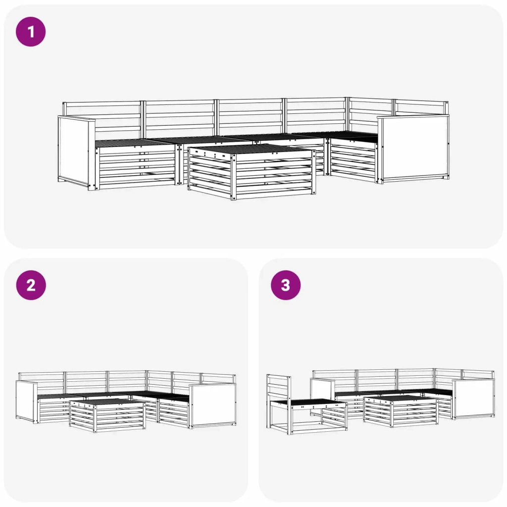 Set di divani da esterno 6 pz Naturale Legno di Acacia Massello 3383387