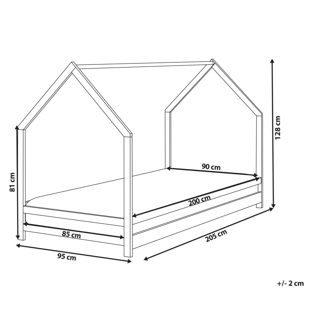 Letto per bambini con baldacchino e rete in legno di pino di colore rosa 90 x 200 cm cameretta