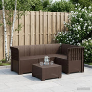 Divano da Giardino 4 Posti Aspetto Rattan PP Marrone 3443959