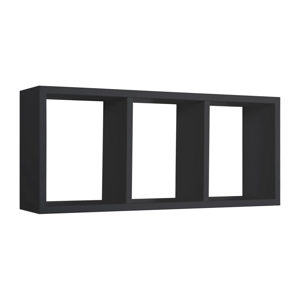 Mensola da parete 3 scomparti colore Nero mod. Tristano