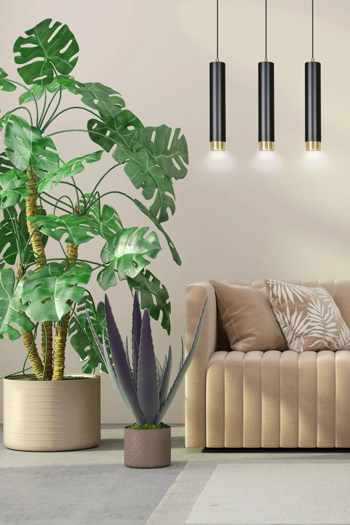 Lampadario Emibig KIBO 3 3xGU10 nero oro regolabile
