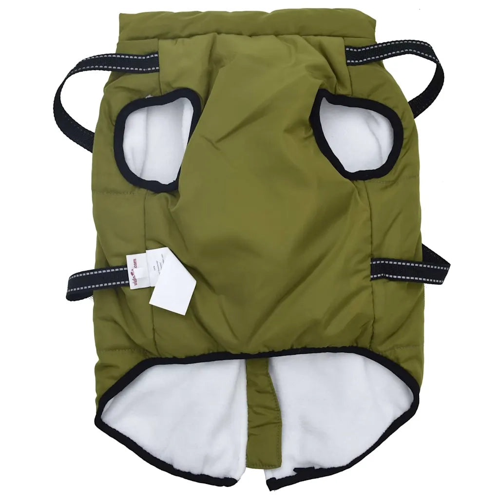 vidaXL Cappotto Cani Imbracatura Impermeabile Riflettente Verde L68