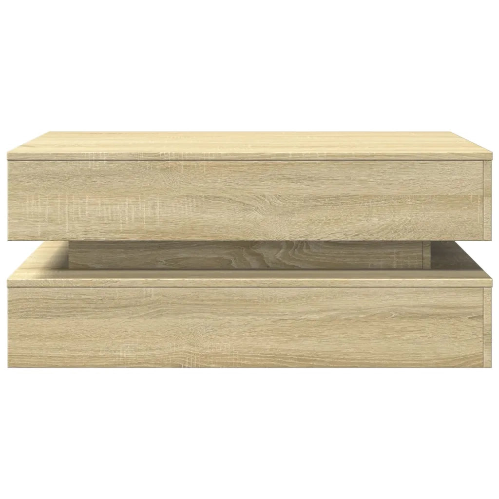 Tavolino da salotto | Tavolino da caff¨¨ | Tavolino da Soggiorno con Luci LED Rovere Sonoma 90x50x40 cm