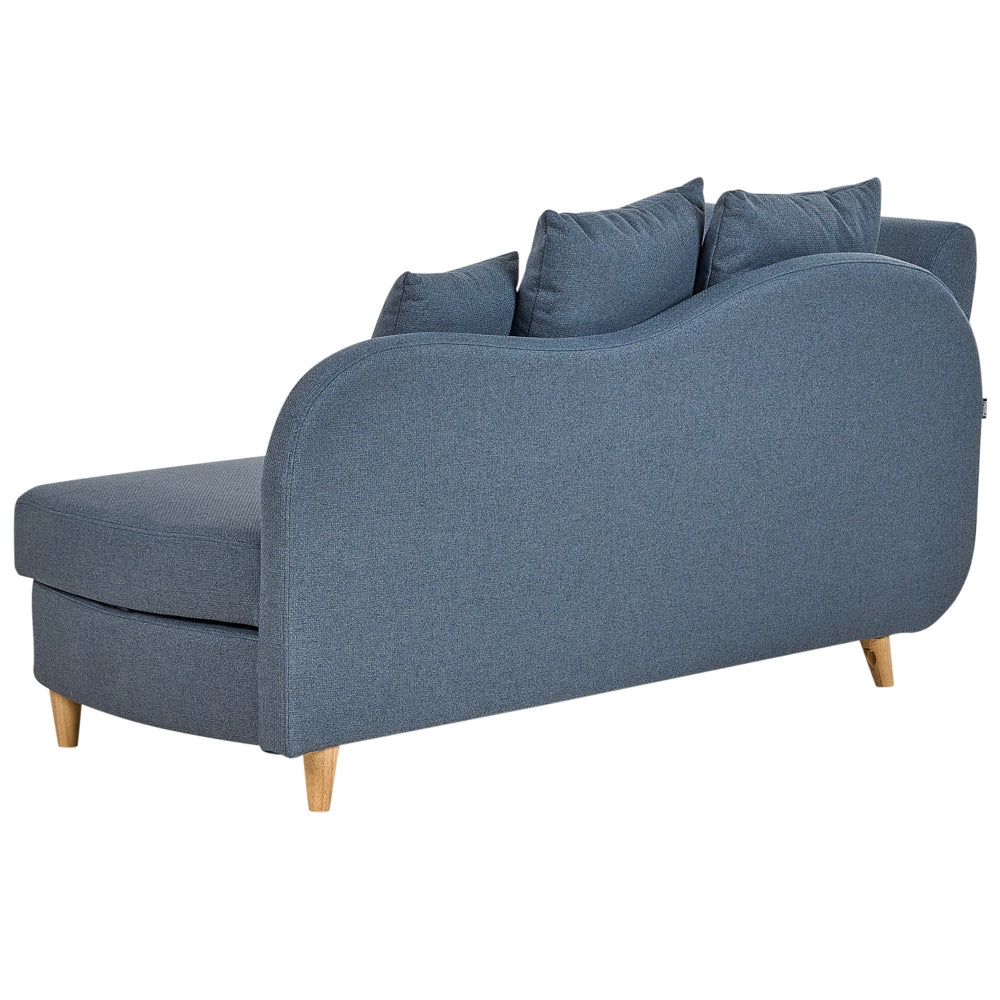 Chaise Longue in tessuto blu lato sinistro con contenitore stile moderno contemporaneo soggiorno