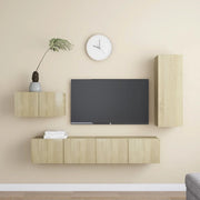 Set di Mobili Porta TV 4 pz-Credenza per TV Rovere Sonoma in Legno Multistrato 608458