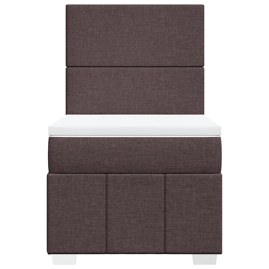vidaXL Giroletto a Molle con Materasso Marrone Scuro 90x200 cm Tessuto
