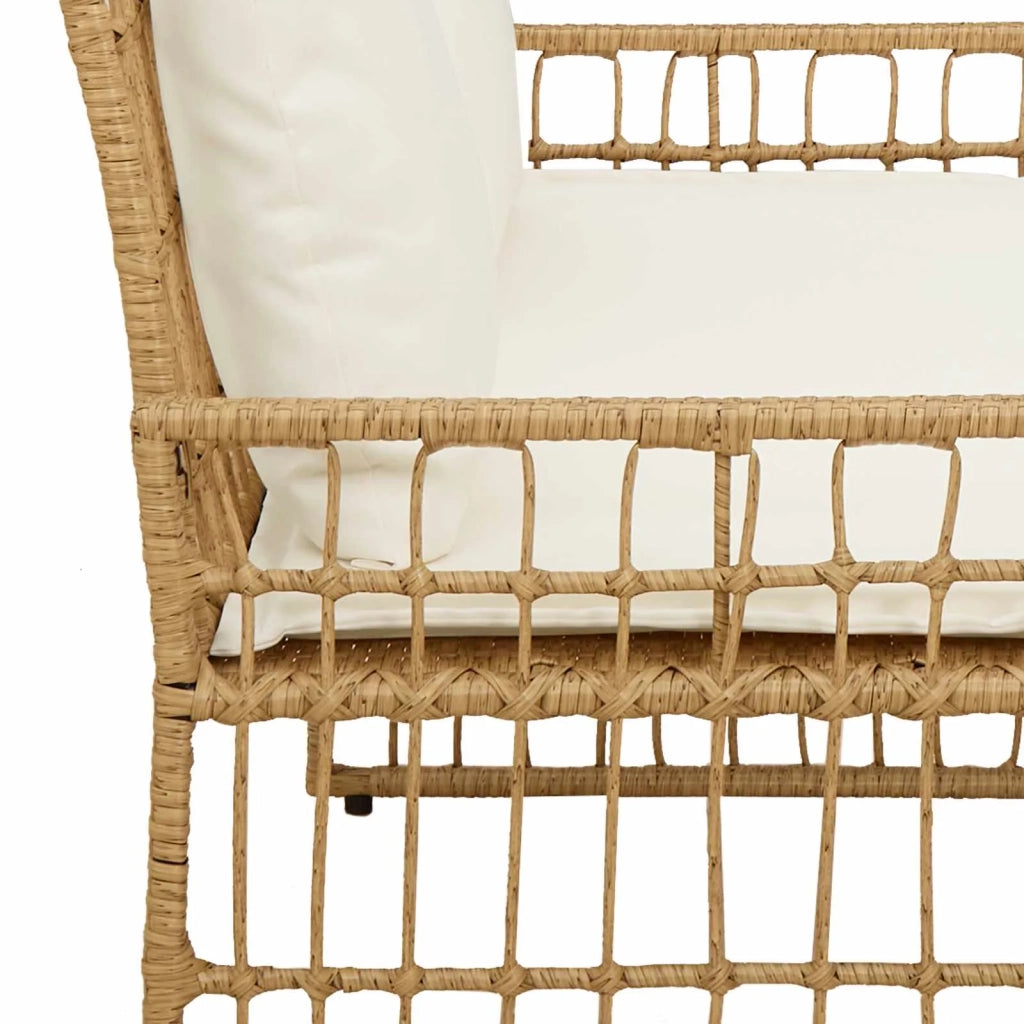 Panchina da esterno Naturale e Crema 116 x 55 x 82 cm