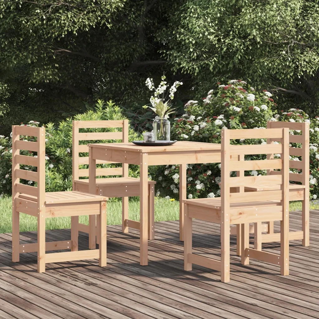 Set da Pranzo per Giardino 5 pz in Legno Massello di Pino 3154677
