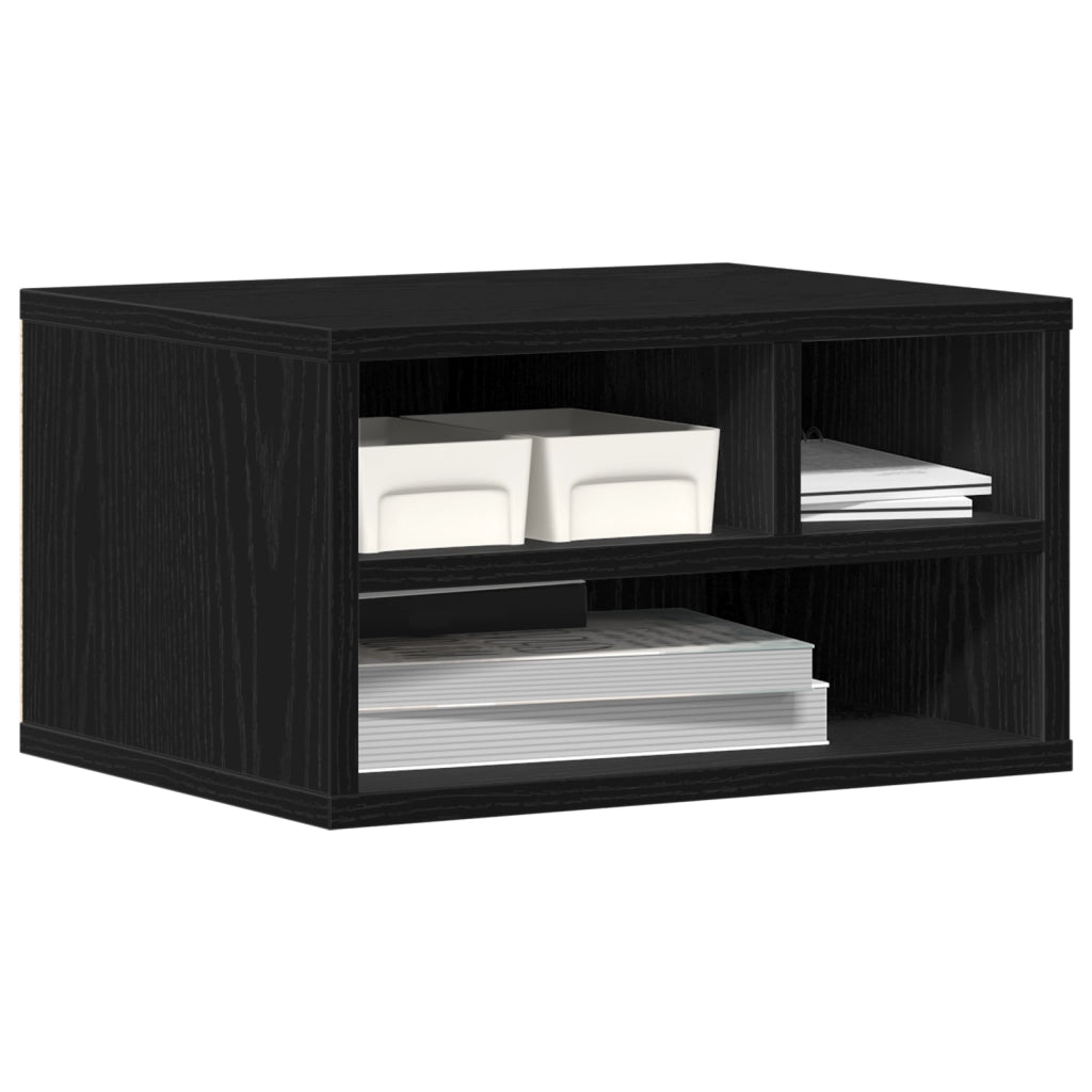 Supporto per Stampante Nero Rovere 40x32x22,5 cm Legno Ingegnerizzato