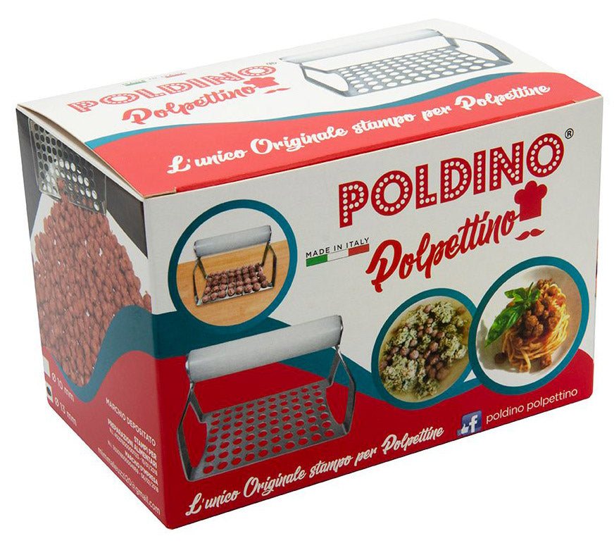 Poldino Polpettino Stampo per Polpettine di Carne 40 Fori Ø1,3 cm in Acciaio Lisa Luxury