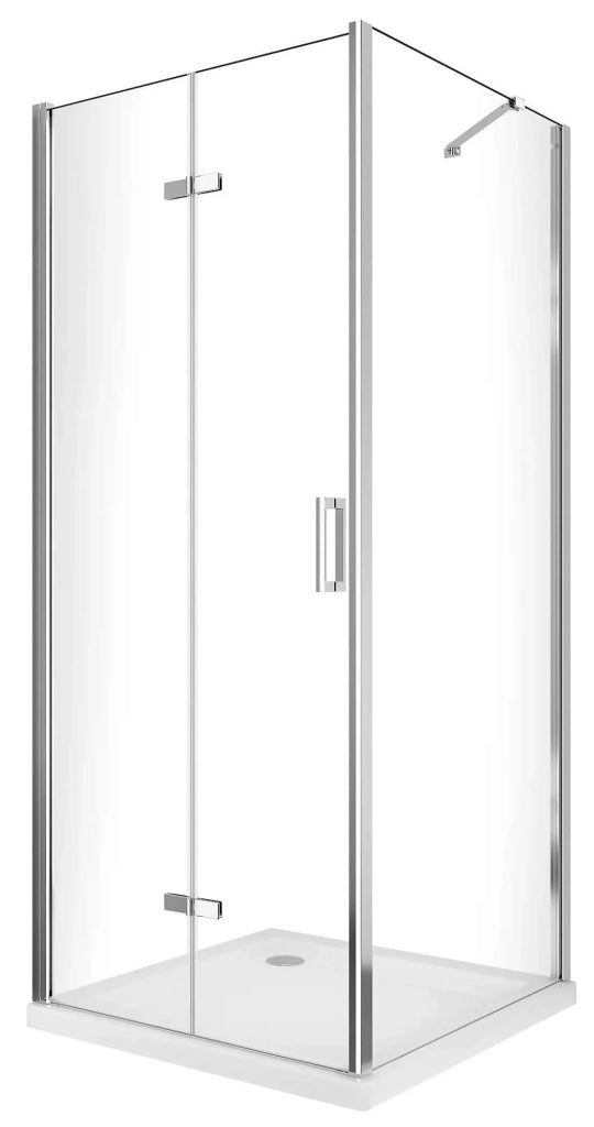 Parete Doccia Walk-In 75 cm + Antina 30 cm in Cristallo Trasparente 8mm H200