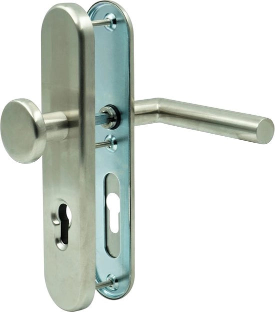 Fissaggio di protezione della porta profilo cilindrico Paris, maniglia per la porta di casa 72 mm di lunghezza - fissaggio di sicurezza in acciaio inossidabile.