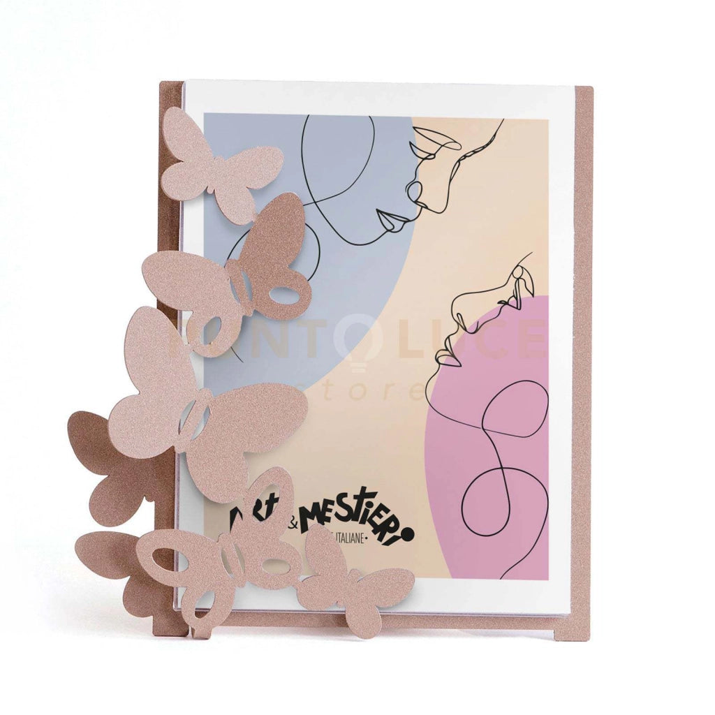 porta foto butterly piccolo Beige in Ferro 16x20cmh(13x18formatofoto)