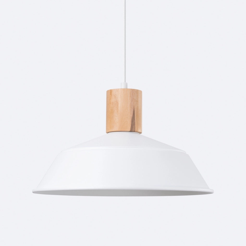 Lampada a sospensione bianca URBANO legno E27 15W Pure Lume
