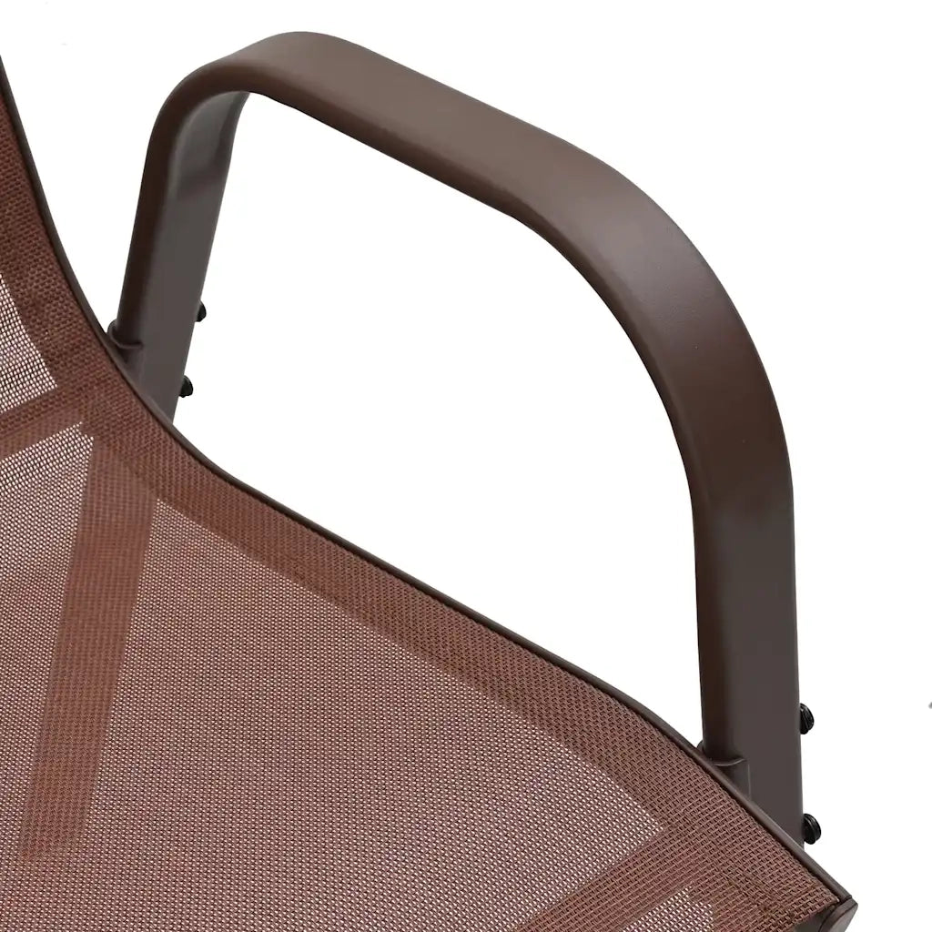 Sedie da Giardino Impilabili 4 pz in Tessuto Textilene Marrone 318782