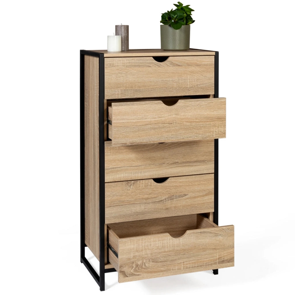 IDMarket - Cassettiera a 5 cassetti DETROIT 60 cm dal design industriale
