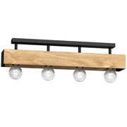 Plafoniera trave legno 76 cm 4 sfere E27 Miluza Luminex