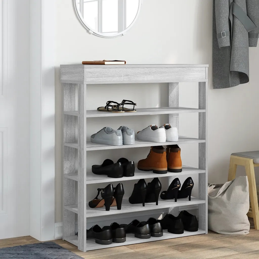 Scarpiera Grigio Sonoma 80x30x98 cm in Legno Multistrato