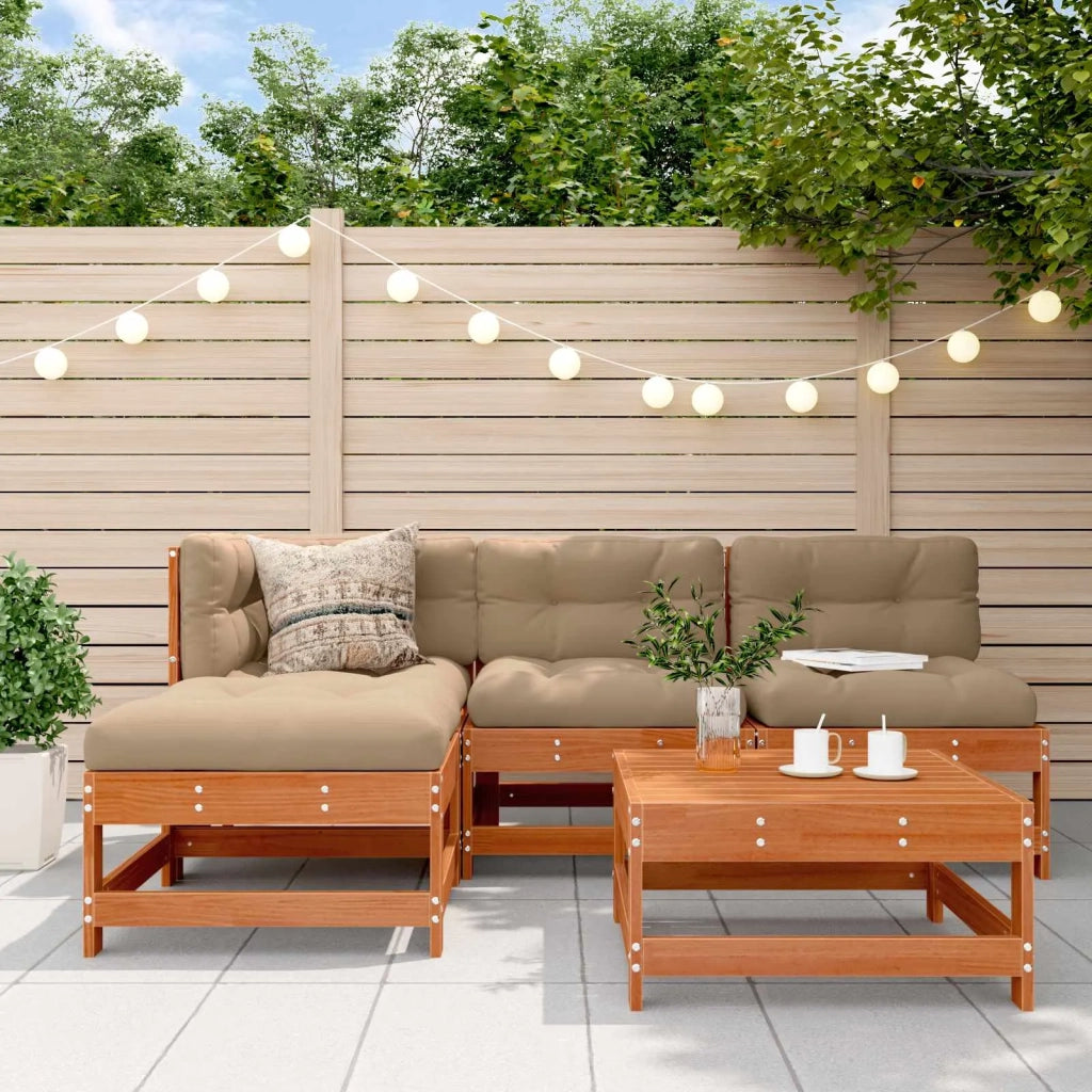 Set Lounge da Giardino 5 pcs Marrone Cerato