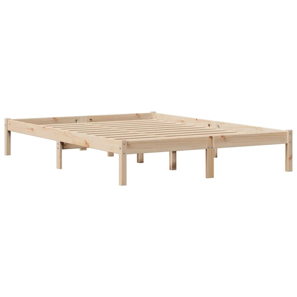 Letto senza Materasso-Struttura Letto 135x190 cm in Legno Massello di Pino 634816