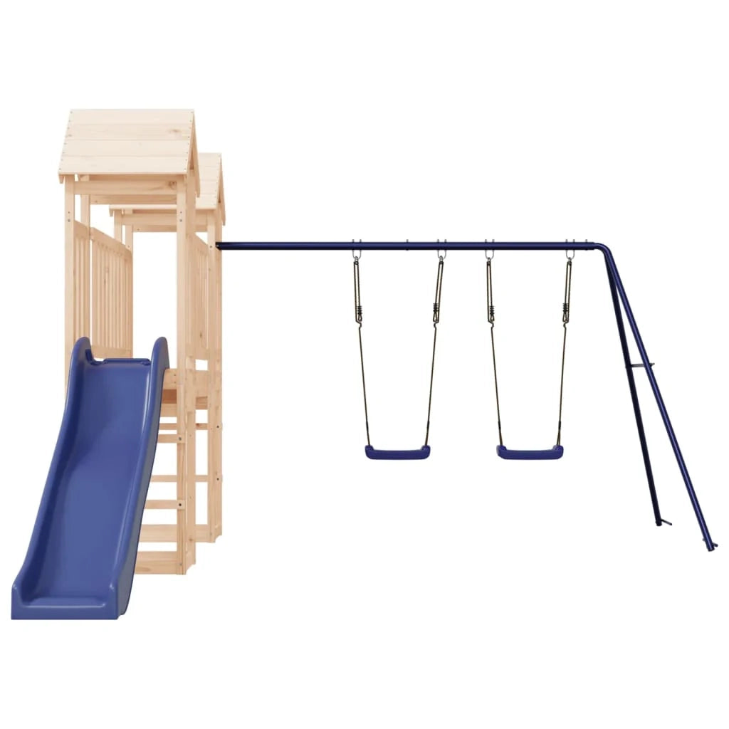 Altalene per parco giochi all'aperto scivolo altalene robuste giochi da giardino 308 x 461 x 207 cm legno di pino massiccio 02_0004810