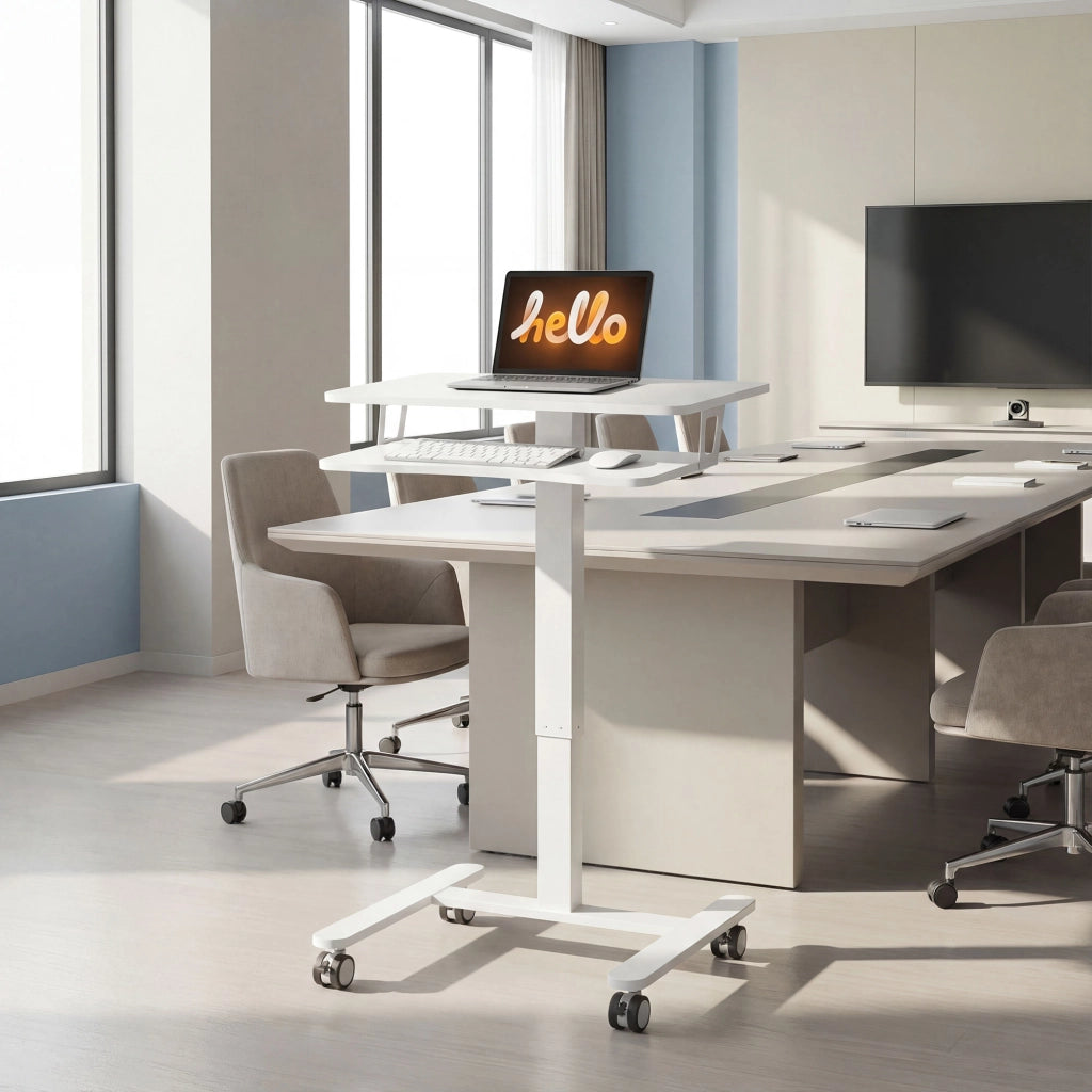 Scrivania Regolabile in Altezza ¨C zephmum ¨C Bianco 90x50x