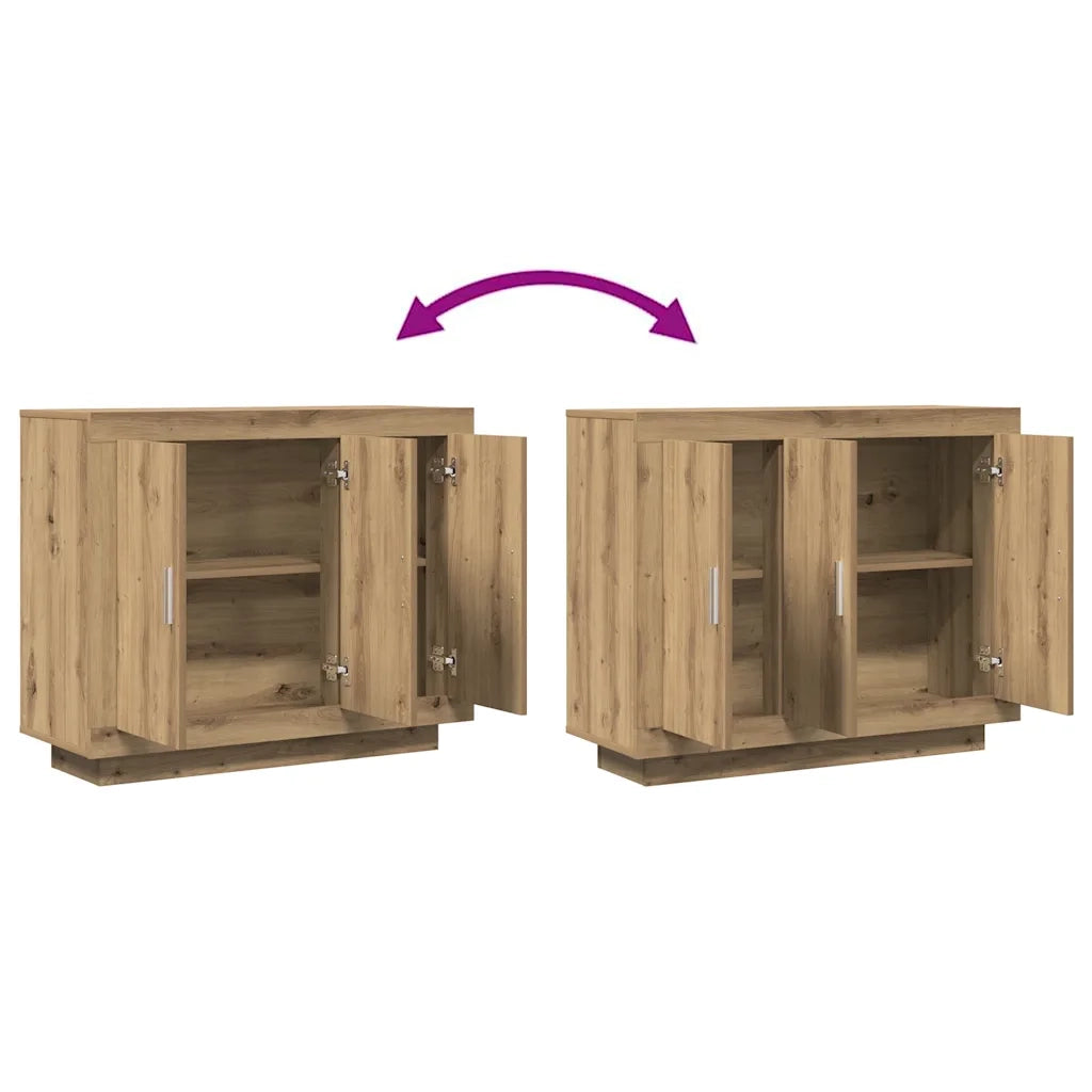 Credenza Rovere Artigianale 92x35x75 cm in Legno Multistrato 856865