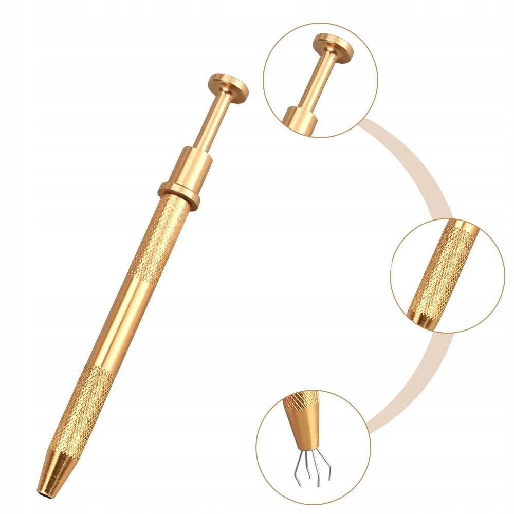 Pinza di Precisione con Quattro Ganci – Strumento a Molla per Piccoli Oggetti | Lunghezza 117mm, Larghezza 7mm