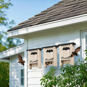 Casetta da giardino per pipistrelli con 3 rifugi, gancio integrato, legno di abete naturale, 18 × 6 × 22,5 cm