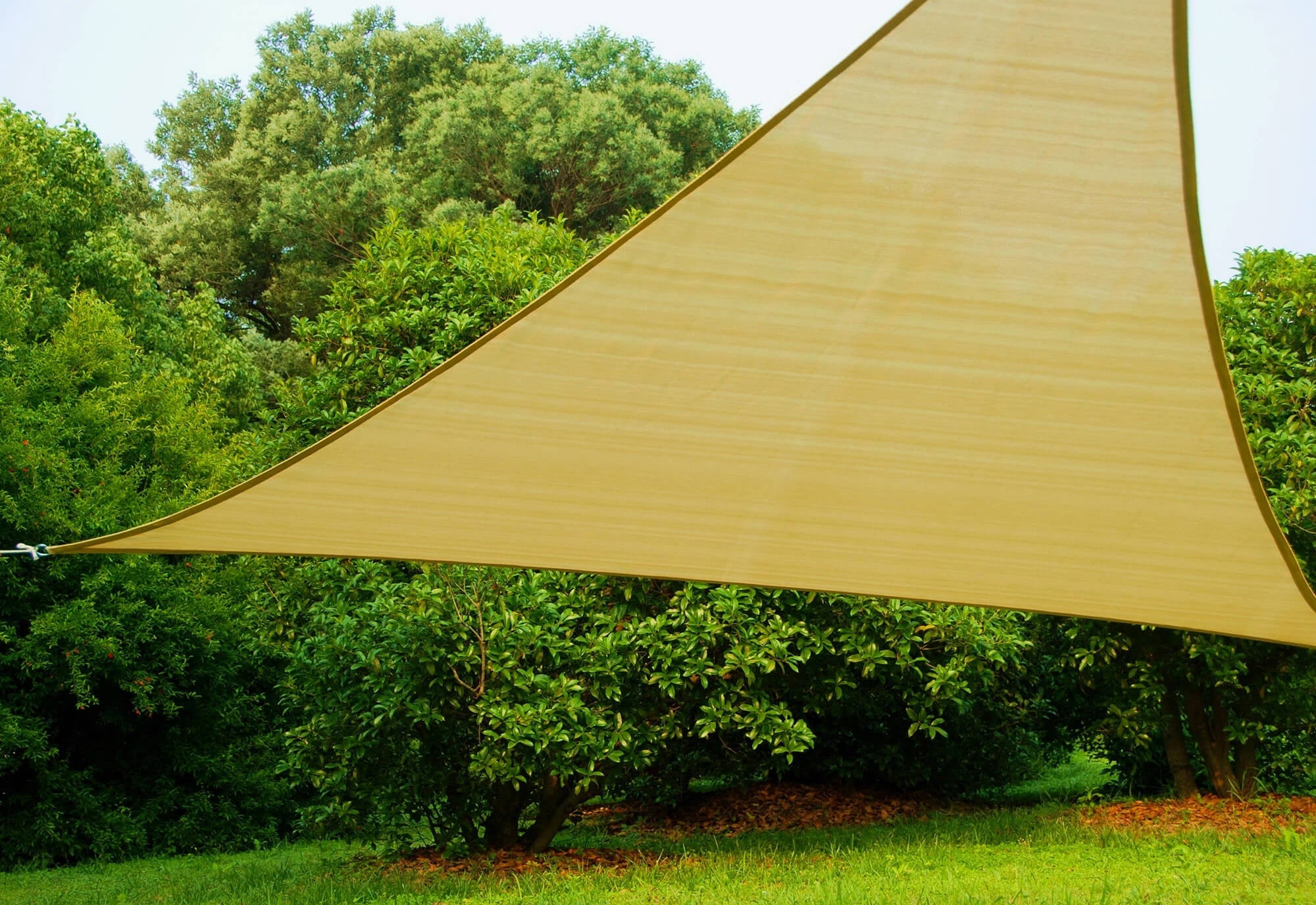 Tenda a Vela Ombreggiante Triangolare 500x500x500 cm in Polietilene Bauer Beige