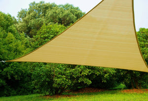 Tenda a Vela Ombreggiante Triangolare 500x500x500 cm in Polietilene Bauer Beige