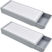2 lamiere autoadesive, scrivania, sottopiano, grigio, compatibile, cassetto scrivania, contenitore per matite nascosto sotto plastica, organizzatore scrivania, sostenitore di scrivania invisibile per ufficio, tavolo
