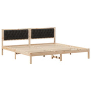 Letto matrimoniale | Letto per adulti | Struttura del letto Nero 200 x 200 cm Pino massello