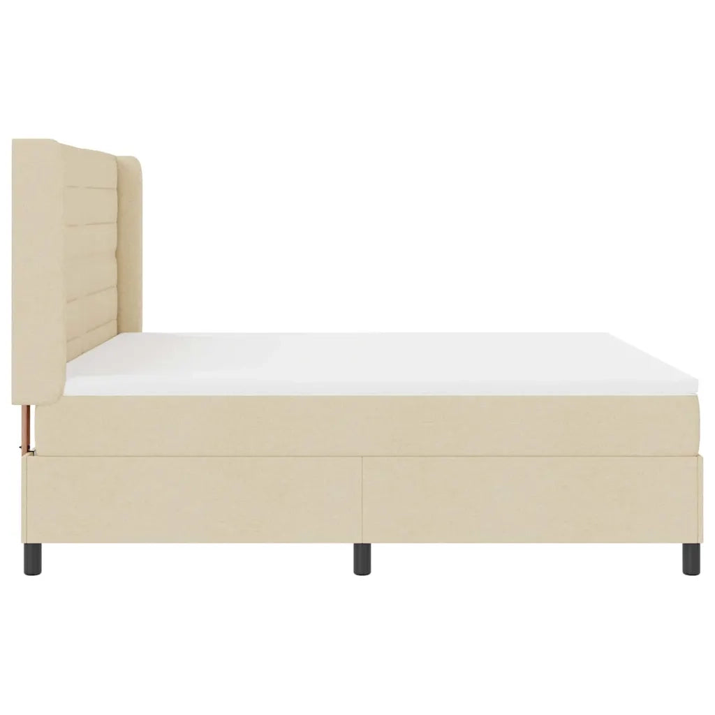 Letto a Sorgente LED con materasso Crema 180 x 200 cm Tessuto 3343460