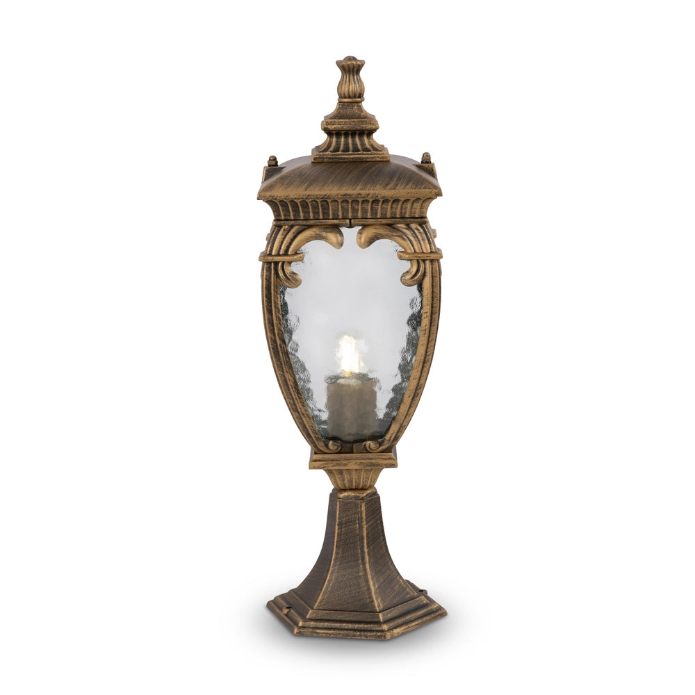 Lampada Da Terra Classica Da Esterno Alluminio Oro 1 Luce E27 60W Ip44
