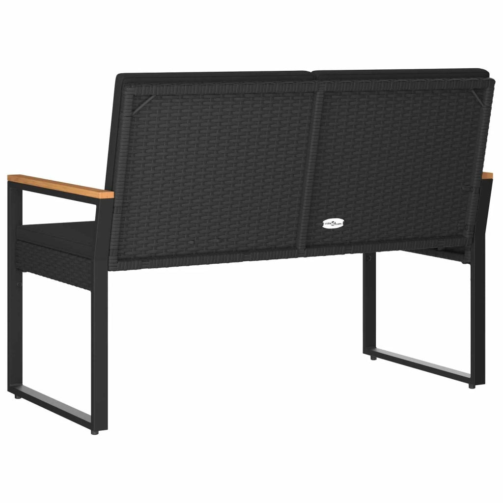 Panchina da esterno Nero 107 x 61 x 80 cm polyrattan 42025336