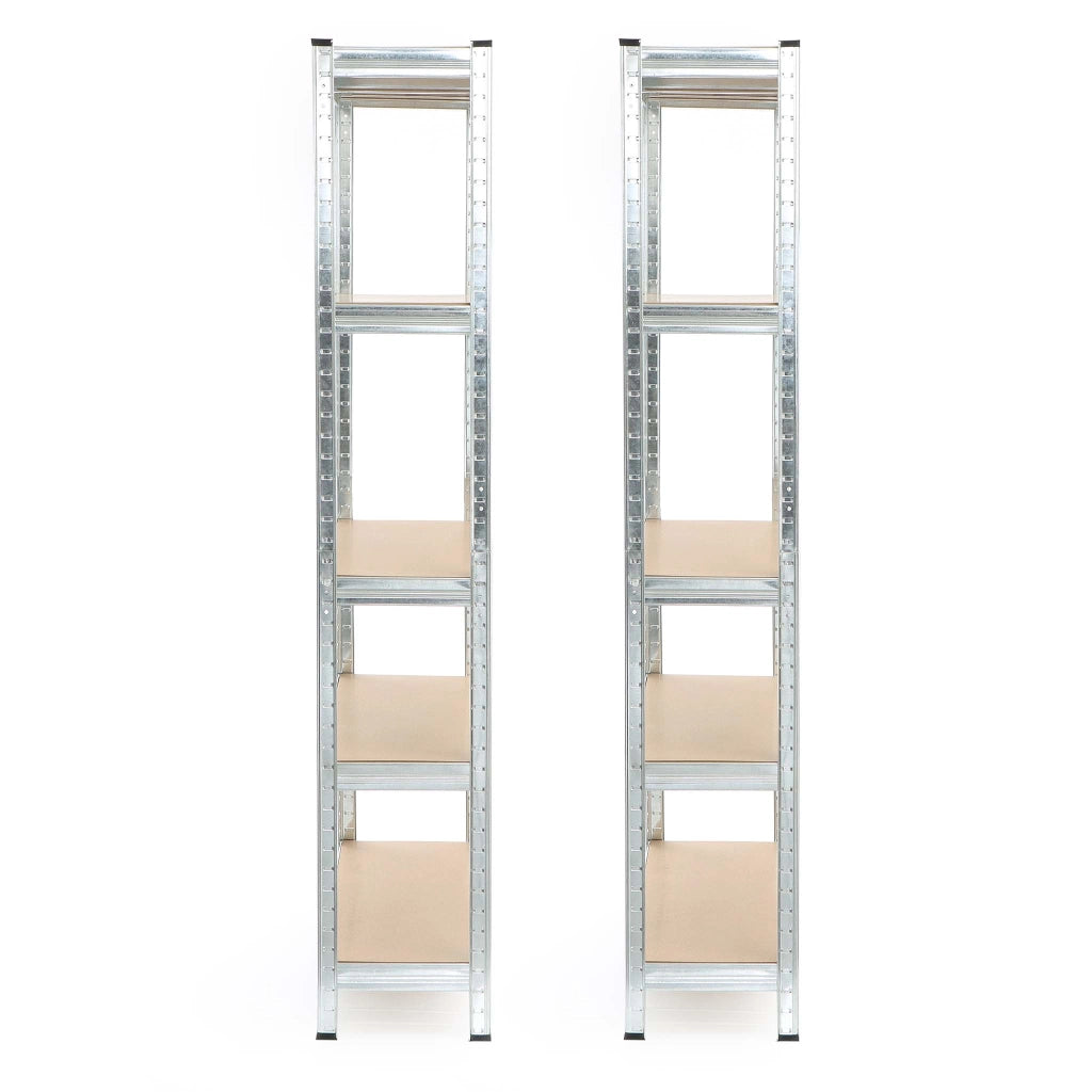 Set 2x scaffali a incastro per carichi pesanti 174x75x30cm Max 875kg l’uno Acciaio 5 ripiani
