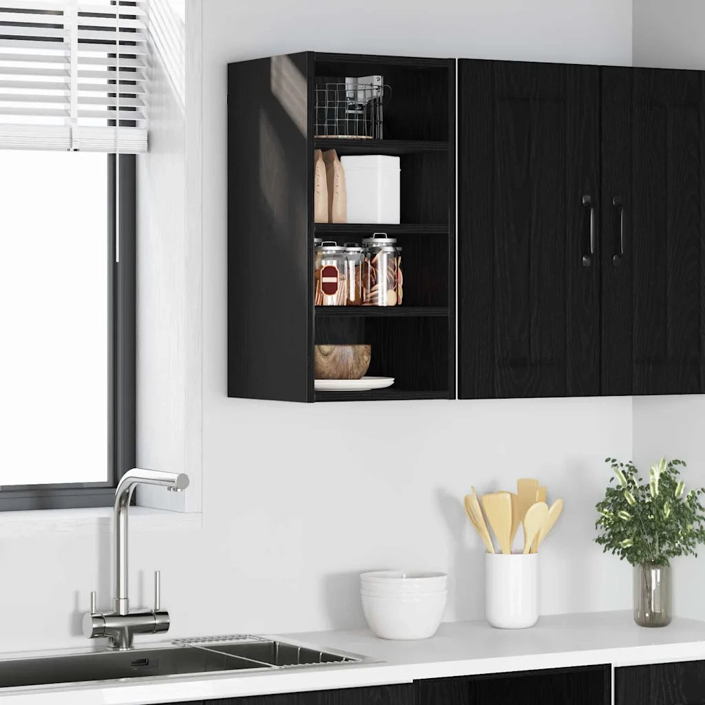 Armadio pensile Rovere nero 30 x 29,5 x 60 cm Legno multistrato