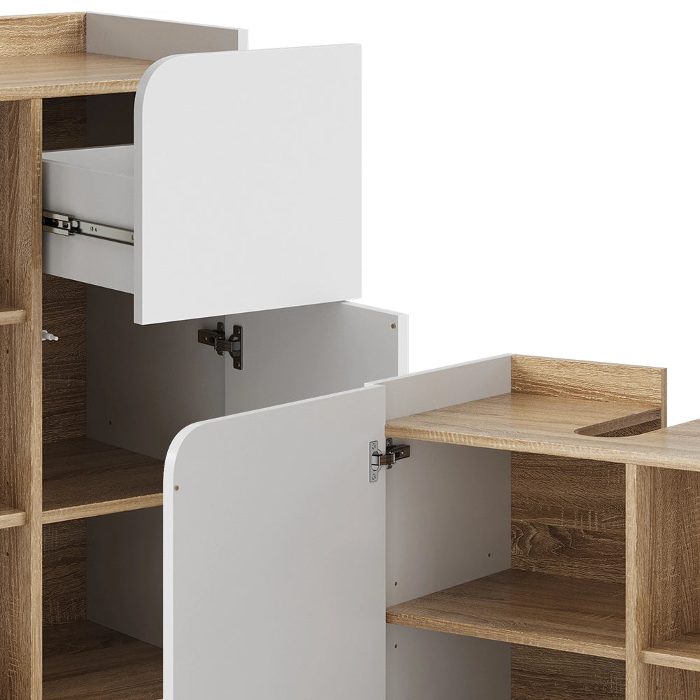 Vicco Set di mobili da bagno Sonoma/Bianco 3 parti, con mobile midi