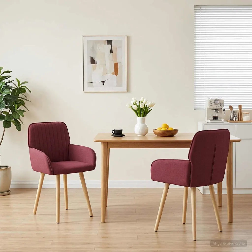 Sedie da pranzo 2 pcs Tessuto Rosso Vino 56,5 x 50 x 87,5 cm 42034288