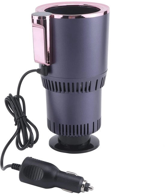 Supporto per bicchieri universale - Oltre 12V per ricarica dispositivi mobili - Adatto a tutti i veicoli - Utile per viaggi in auto -...