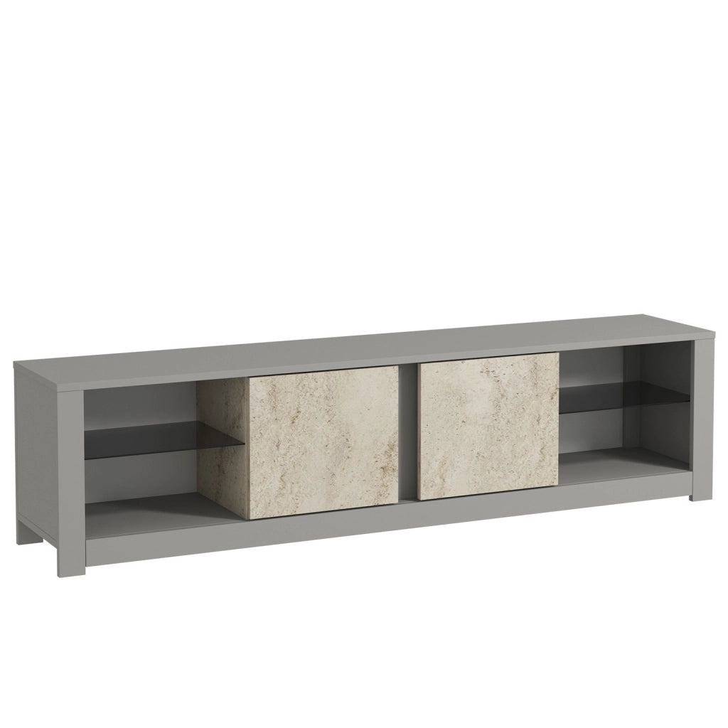 Porta TV in legno "Aydos" 180 x 35 x 45 cm - Grigio