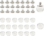Mini Globe Flessini in Vetro 18mm da 20 pezzi per Wenskettinge e Creazione di Gioielli con Anelli in Platino.