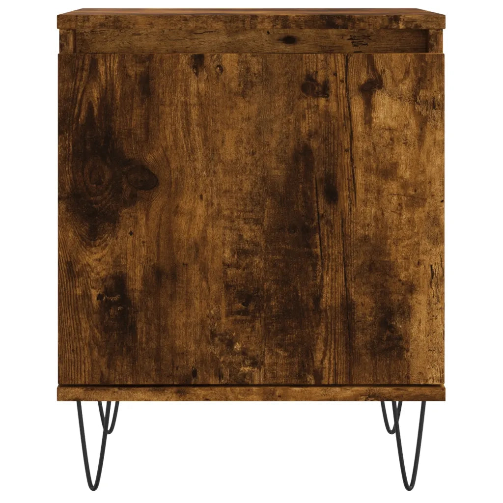 Set di 2 Comodini | Armadio da Notte | Mobiletto da notte Rovere Fumo 40x30x50 cm in Legno Multistrato