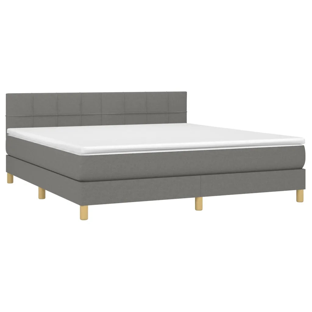 Giroletto a Molle con Materasso Grigio Scuro 160x200 cm Tessutocod mxl 75557